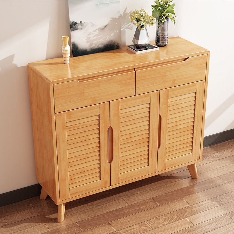 Door and Drawer Accent Cabinet Wood Cabinet in Brown/Natural Clearhalo 'Cabinets & Chests' 'cabinets_chests' 'furn' 'furn_cabinets_chests' 'Furniture' 'Living Room Furniture' 1200x1200_3bcb636c-d422-4859-9360-0e033d0da6d7