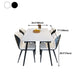 Rectangular Sintered Stone Dining Table Modern White-black Indoor Furniture with 4 Legs