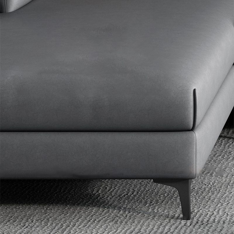 133.85" L x 70.86" W x 37.79" H Faux Leather Pillow Top Arm Sectional, Stain Resistant Clearhalo 'furn' 'furn_sectionals' 'Furniture' 'furniture_sectionals' 'Living Room Furniture' 'Sectionals' 1200x1200_3bcdb7c4-0bd9-4599-8cd1-d2228fe78019