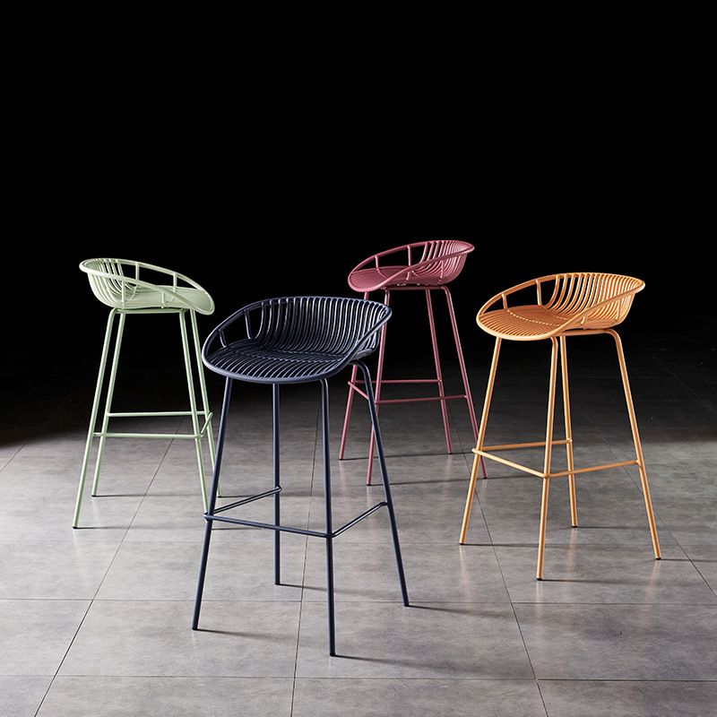 29-Inch Contemporary Bar Stool Armless Plastic Indoor Bar Stool with Iron Base Clearhalo 'Bar Furniture' 'Bar Stools' 'bar_stools' 'furn' 'furn_bar_stools' 'furniture_bar_stools' 'Kitchen & Dining Furniture' 'kitchen&dining_furn' 'kitchen' 'kitchen_furn' Furniture' 1200x1200_3bce5886-6121-40bd-94dd-1f1b0199c898