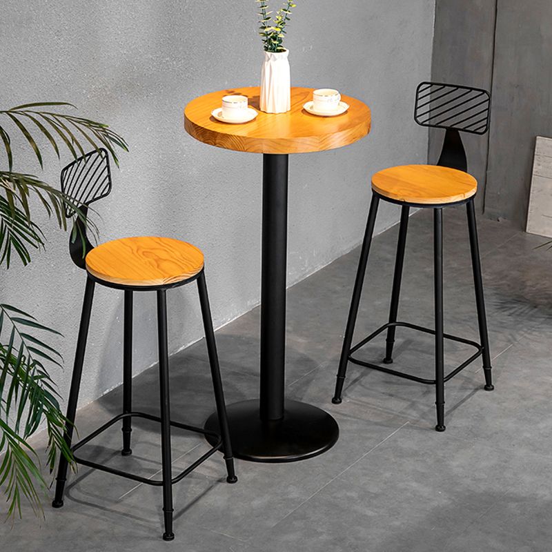 Industrial Style Barstool Metal and Wood Bar Stool for Dining Room 1 Pcs Clearhalo 'Bar Furniture' 'Bar Stools' 'bar_stools' 'furniture_bar_stools' 'Kitchen & Dining Furniture' 'kitchen&dining_furn' 'kitchen' 'kitchen_furn' Furniture' 1200x1200_3bcf1582-0370-442d-b8dc-23cffb3d938c