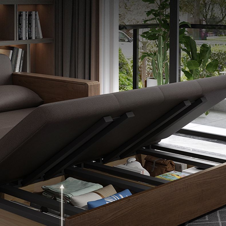 Divano in legno massiccio cuscino a braccio quadrato incluso divano convertibile