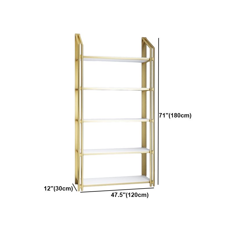 Glam Style Bookshelf Open Back Gold Bookcase for Home Office and Study Room Clearhalo 'Bookcases' 'furn' 'furn_bookcases' 'Furniture' 'furniture_bookcases' 'kitchen' 'kitchen_bookcases' 'Living Room Furniture' 'Office Furniture' 1200x1200_3bcf87ec-b640-46af-9520-93ec334f16e5