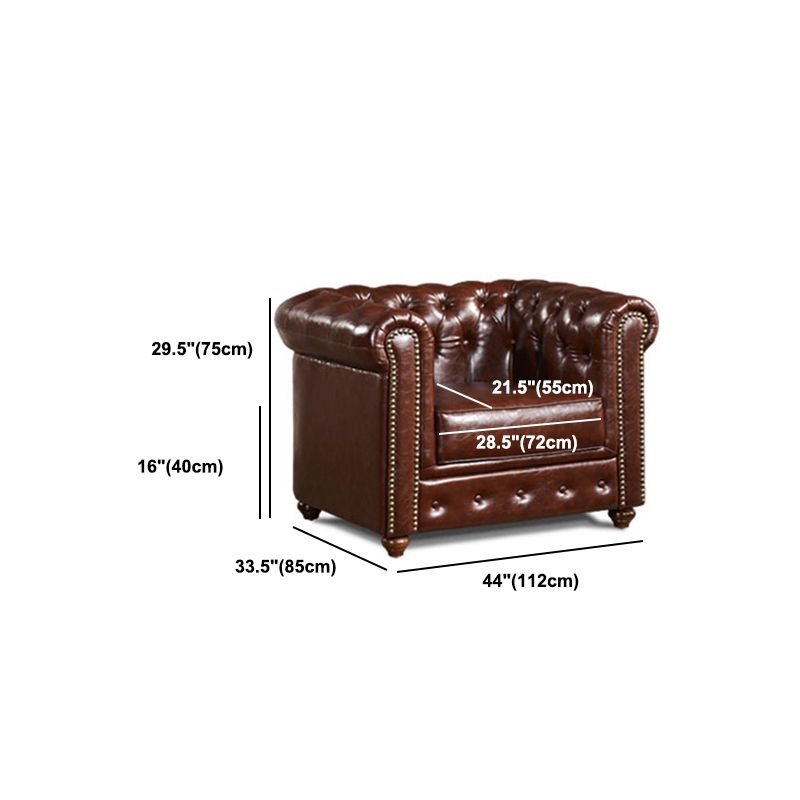 Canapé à dos fendu tufted 33.46 "d x 29,52" H canapé à bras roulé pour le salon