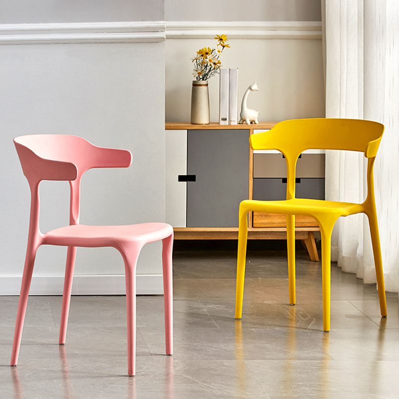 Scandinavian Plastic Kitchen Dining Room Armchair Open Back Chair Clearhalo ' kitchen&dining_furn' 'Dining Chairs' 'Dining Tables & Seating' 'dining_chair' 'Furniture' 'furniture_dining_chair' 'Kitchen & Dining Furniture' 'kitchen' 1200x1200_3bd4ce26-fb87-4b3a-8294-55a151aa7918