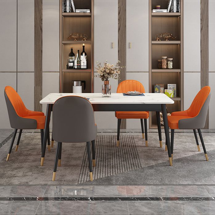 Dining Room Sets Scandinavian Metal Base Formal Rectangle Dining Table Set for Home Clearhalo 'Dining Room Sets' 'Dining Tables & Seating' 'dining_room_set' 'furn' 'furn_dining_room_set' 'Furniture' 'furniture_dining_room_set' 'Kitchen & Dining Furniture' 'kitchen&dining_furn' 'kitchen' 1200x1200_3bd720ca-ae9e-4eed-ae06-13e5b716bcff
