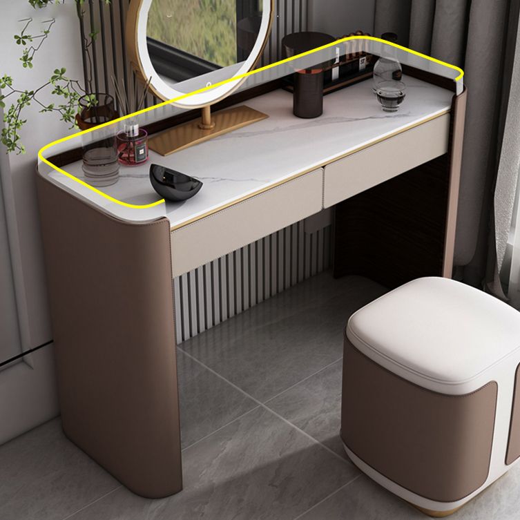 With Drawer Modern Lighted Mirror Bedroom Brown Dressing Table Clearhalo 'Bedroom Furniture' 'furn' 'furn_makeup_vanities' 'Furniture' 'Makeup Vanities' 'makeup_vanities' 1200x1200_3bd77c0f-53b6-4ff4-a6b1-069a3b67ffe8