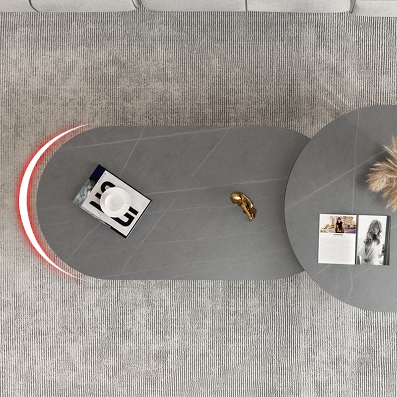 Glam Nesting Coffee Table Set Frame Round Slate Coffee Table with Drawer Clearhalo 'Coffee & Accent Tables' 'Coffee Tables' 'coffee_tables' 'furn' 'furn_coffee_tables' 'Furniture' 'Living Room Furniture' 1200x1200_3bd785b9-d1cd-4758-b0a3-108e58686dfe