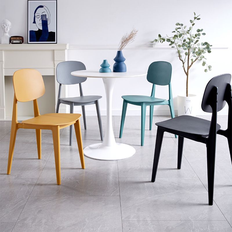 Scandinavian Plastic Armless Dining Chairs Open Back Side Chair (Set of 4) Clearhalo ' kitchen&dining_furn' 'Dining Chairs' 'Dining Tables & Seating' 'dining_chair' 'furn' 'furn_dining_chair' 'Furniture' 'furniture_dining_chair' 'Kitchen & Dining Furniture' 'kitchen' 1200x1200_3bd7a512-a779-49d0-b0ea-b6e62b1084c0