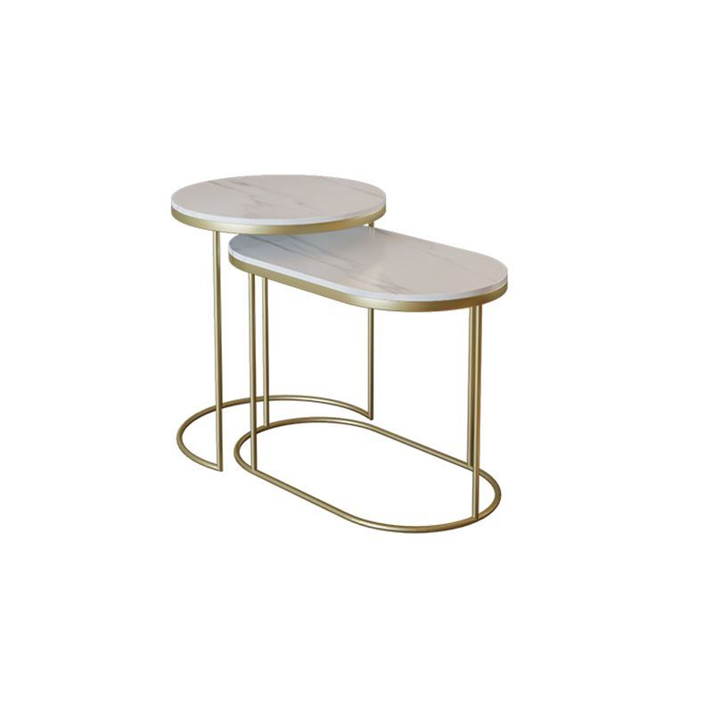 Luxurious Stone Top End Table Metal Frame Sofa Side Accent Table Clearhalo 'Coffee & Accent Tables' 'End & Side Tables' 'end_side_tables' 'furn' 'furn_end_side_tables' 'Furniture' 'Living Room Furniture' 1200x1200_3bdc96c3-87ce-488c-b3af-60e13194573f