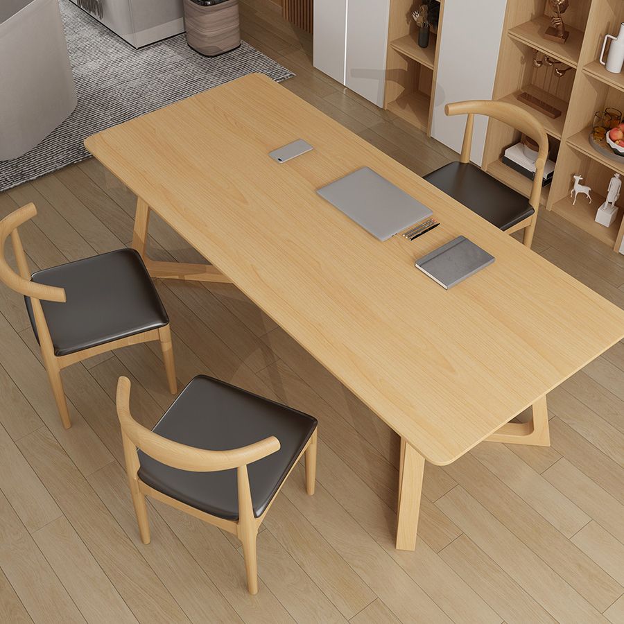 Modern 29,53 "großer Büroschreibtisch Massivholzkrümmte Schreibtisch gebogene Schreibtisch