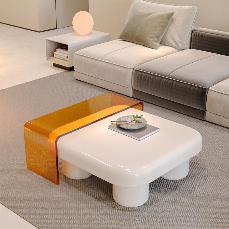 Tavolino contemporaneo a 2 nidificazione set quadrato a 4 gambe tavolo da cocktail