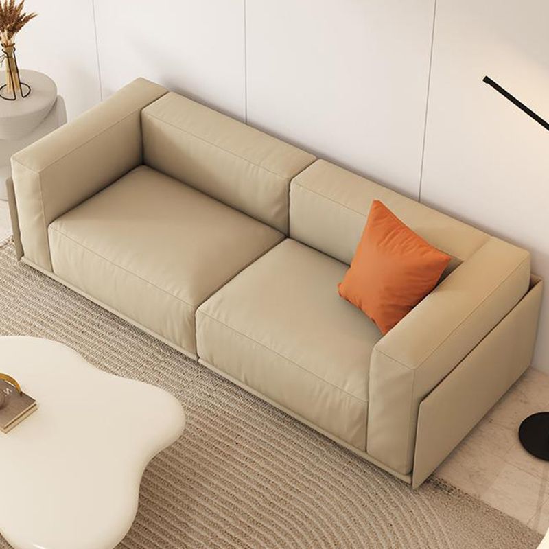 Faux Leather Tuxedo Arm Standard Sofa Contemporary Cushions Settee Clearhalo 'furn' 'furn_sofas' 'Furniture' 'Living Room Furniture' 'Sofa' 'sofas' 1200x1200_3bdf1ed3-0323-41d5-bc77-cde1b5ace062