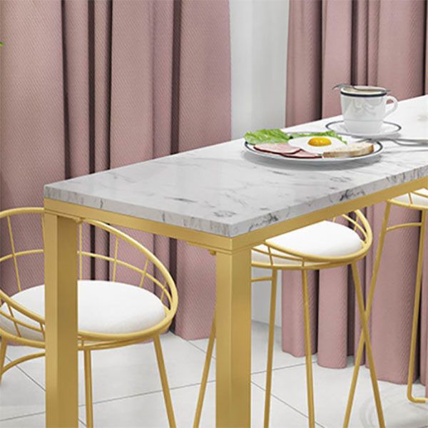 Rectangular Artificial Marble Bar Table Luxurious Bistro Table with Double Pedestal Clearhalo 'Bar Furniture' 'Bar Tables' 'bar_tables' 'furn' 'furn_bar_tables' 'Furniture' 'Kitchen & Dining Furniture' 1200x1200_3be0d48f-bb9d-402a-9261-bcc3fecf91c7