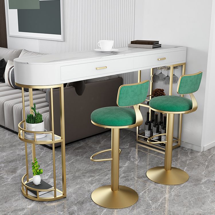 Industrial Bar Stools Low Back Dining Stools with Metal Base