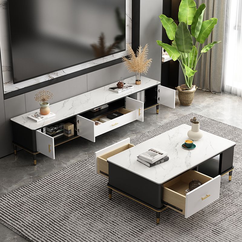 Contemporary TV Media Console Stone TV Stand Console with Drawer Clearhalo 'furn' 'furn_tv_stands_entertainment_centers' 'Furniture' 'Living Room Furniture' 'TV Stands & Entertainment Centers' 'TV Stands & Media Storage Furniture' 'tv_stands_entertainment_centers' 1200x1200_3be199cf-0ba6-4641-a0ab-69f26d8a68e4