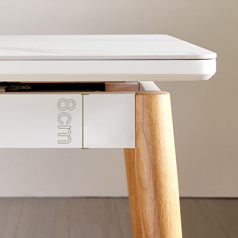 7 stuks moderne stijl witte top massief houtbasis dinerset voor thuis