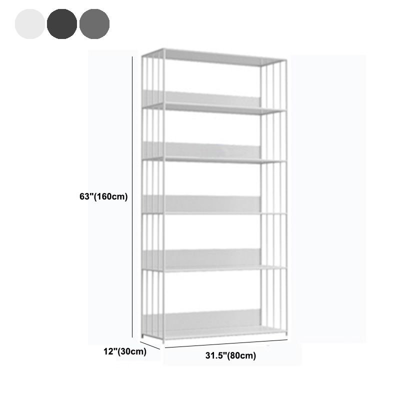 Modern Open Storage Bookcase 12" W Iron Frame Bookshelf with Shelves Clearhalo 'Bookcases' 'furn' 'furn_bookcases' 'Furniture' 'Office Furniture' 1200x1200_3be23bde-f025-4bb0-bc81-a094110c00f4
