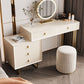 15.74" Wide Dresser with 5 Storage Drawers Cream Vanity Table Glam Style