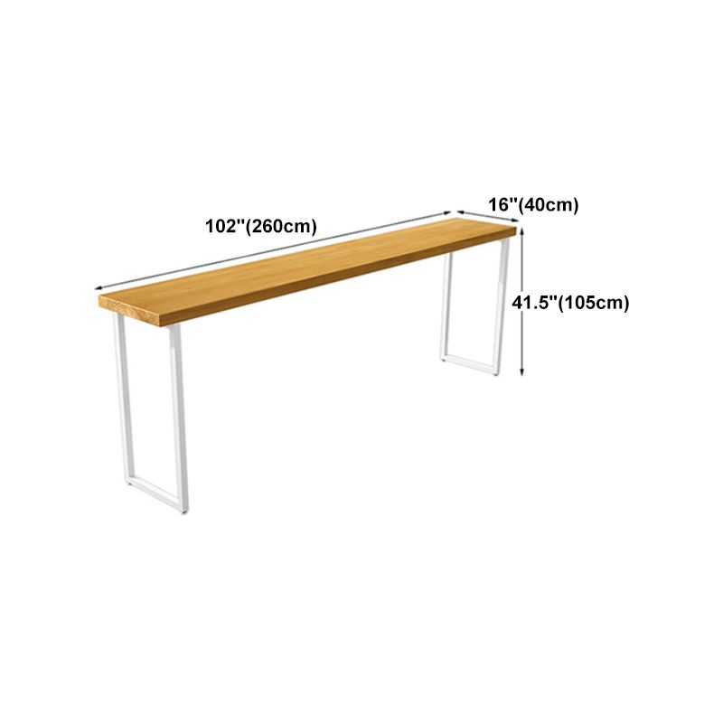 Pine Wood Bar Dining Table Industrial Bar Dining Table with Sled Base in White Clearhalo 'Bar Furniture' 'Bar Tables' 'bar_tables' 'furn' 'furn_bar_tables' 'Furniture' 'furniture_bar_tables' 'Kitchen & Dining Furniture' 1200x1200_3be40f84-07f1-4a10-9466-93f205b2f427