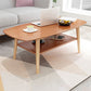 Table basse scandinave à 4 pieds avec étagère, table de cocktail en bois