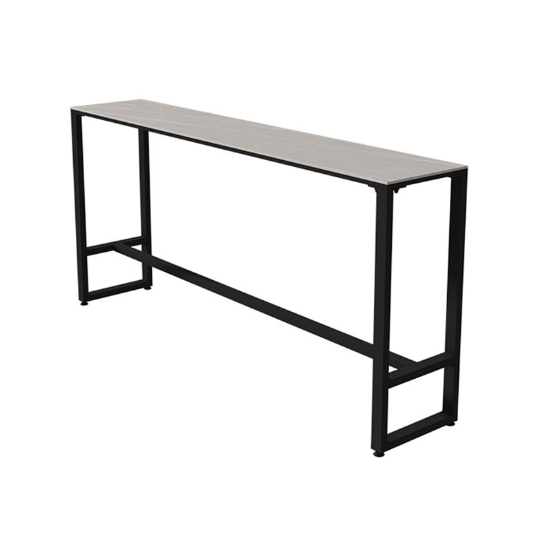 Rechteckiges Bartisch-Set, 1/5-teilig, moderner Bartisch mit Eisenrahmen und gepolsterte Hocker