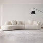 Contemporary Wool Sofa in White Simple Living Room Curved Seating