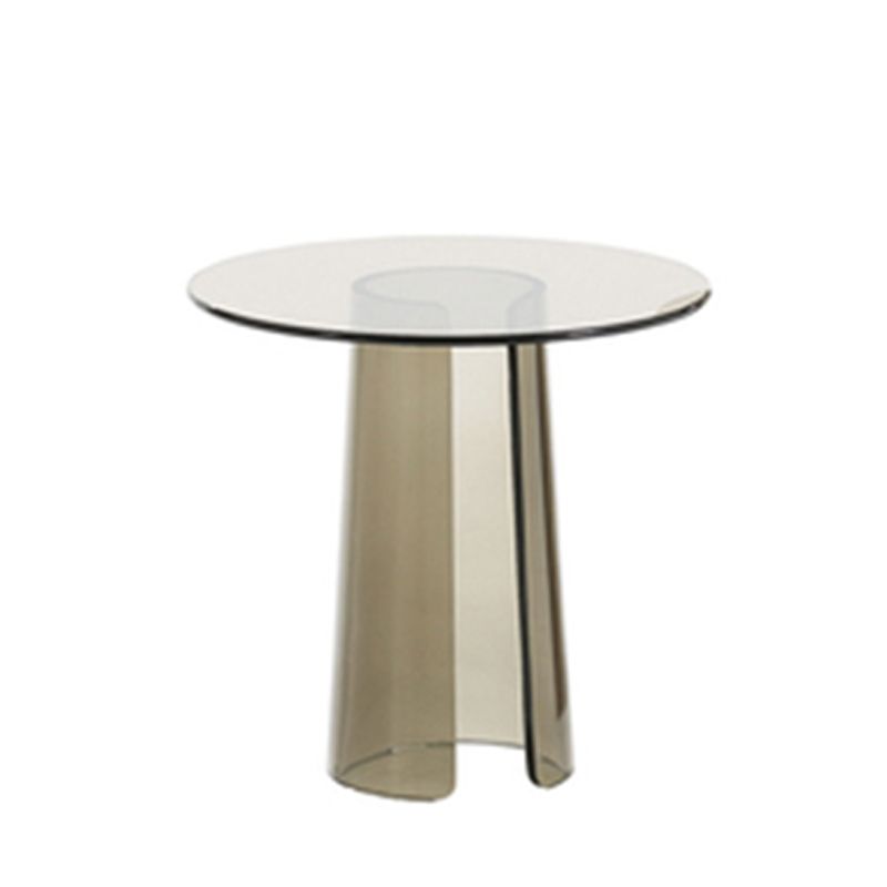 Contemporary Round Side End Table, Clear Pedestal End Table for Living Room Clearhalo 'Coffee & Accent Tables' 'End & Side Tables' 'end_side_table' 'end_side_tables' 'furn' 'furn_end_side_tables' 'Furniture' 'furniture_end_side_table' 'Living Room Furniture' 1200x1200_3be911ae-92a3-40cb-bac1-40abb1aeb204