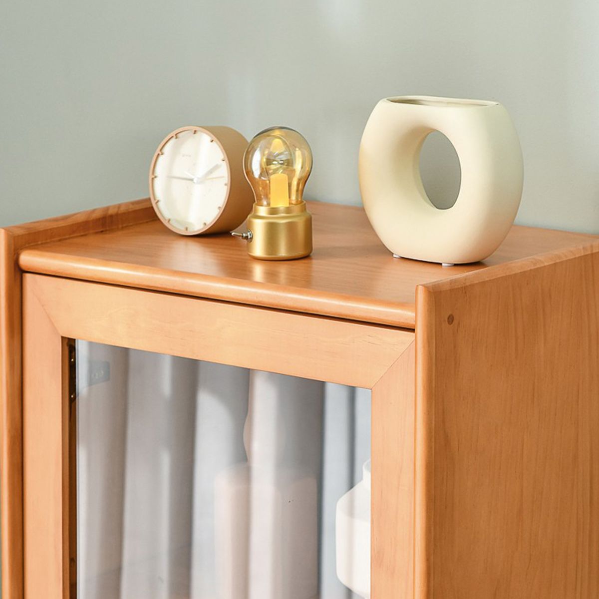 Stain Resistant Storage Cabinet Glass Paned Standard Cabinet Clearhalo 'Cabinets & Chests' 'cabinets_chests' 'furn' 'furn_cabinets_chests' 'Furniture' 'Living Room Furniture' 1200x1200_3beb0189-1622-4c5e-94b2-573e0536b795