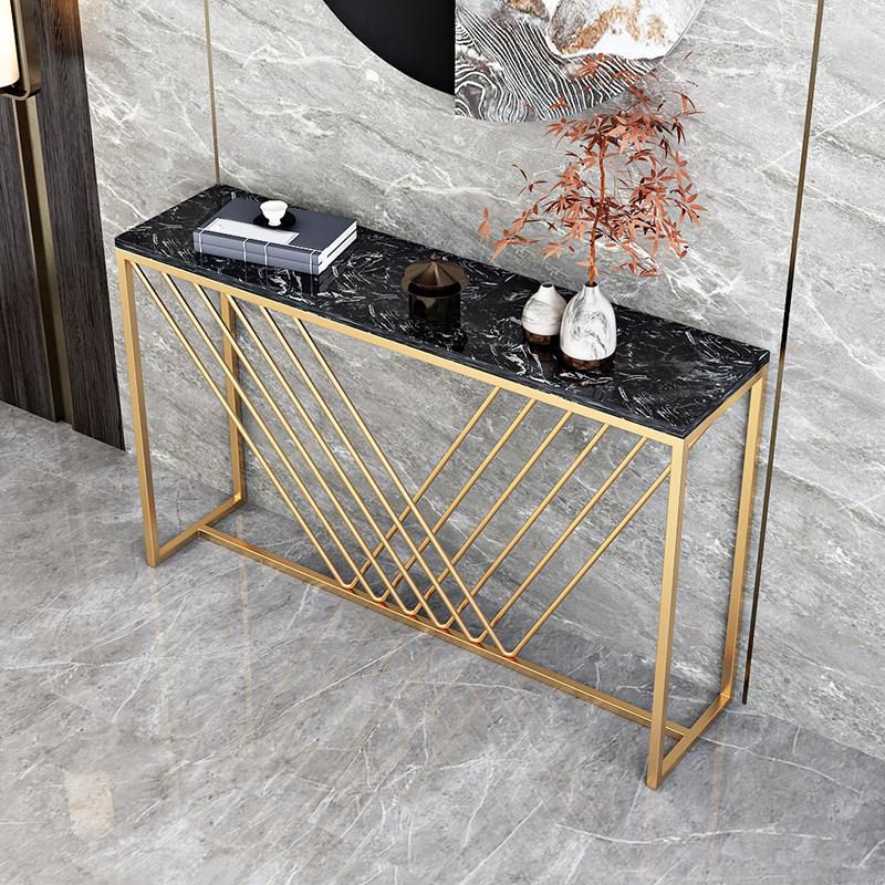Mesa de acento de consola rectángulo Tabla de sofá de acabado antiguo en piedra