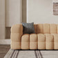 Brone Contemporary  Wool Sofa with Biscuit Back and Tuxedo Arm