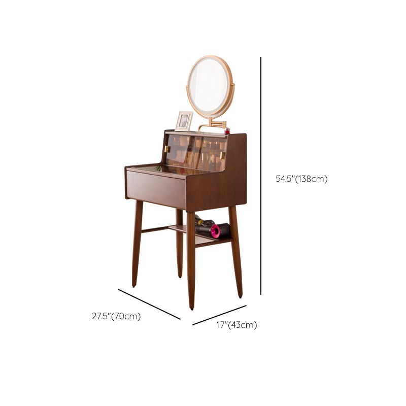 Modern Vanity Table and Stool Set Wooden and Glass With Drawer Vanity Desk Clearhalo 'Bedroom Furniture' 'furn' 'furn_makeup_vanities' 'Furniture' 'Makeup Vanities' 'makeup_vanities' 1200x1200_3bed3a70-863c-4735-a878-301c20a40526