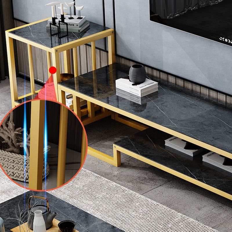 Open Storage Media Console Glass TV Stand Console for Living Room Clearhalo 'furn' 'furn_tv_stands_entertainment_centers' 'Furniture' 'Living Room Furniture' 'TV Stands & Entertainment Centers' 'TV Stands & Media Storage Furniture' 'tv_stands_entertainment_centers' 1200x1200_3bed97c4-33f5-4222-af8f-b01a5a62376c