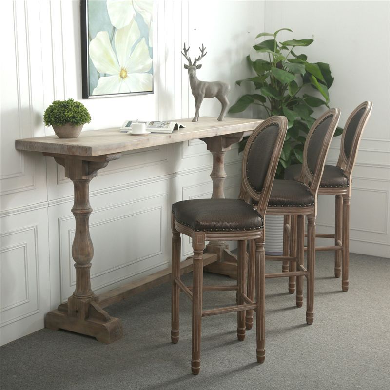 Light Brown Industrial Style Bar Table Solid Wood Milk Tea Shop Casual Bar Table Clearhalo 'Bar Furniture' 'Bar Tables' 'bar_tables' 'furn' 'furn_bar_tables' 'Furniture' 'furniture_bar_tables' 'Kitchen & Dining Furniture' 1200x1200_3bee59f1-5ca6-4ae1-a4ac-7d1efbc506cd
