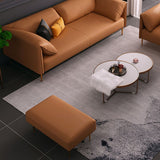 Faux Leather Modern Pillow Top Arm Sofa Standard Sofa for Living Room, Apartment