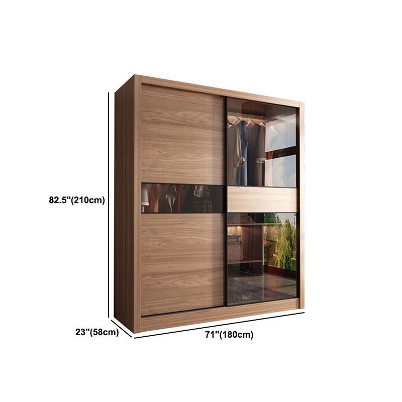 Brown Storing Cabinet zeitgenössischer Garderobe Armoire für Schlafzimmer