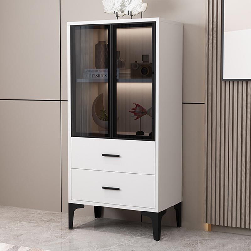 Glam Style Server Engineered Wood Sideboard with Door for Home Use Clearhalo 'buffet_sideboard' 'Buffets & Sideboards' 'furn' 'furn_buffet_sideboard' 'Furniture' 'Kitchen & Dining Furniture' 1200x1200_3bf063af-64cd-4c56-a11f-bc937b091aff