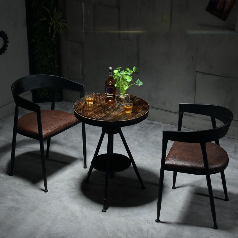 Moderne stijl ronde massief houten dinerset 1/2/3/4/5 stukken eetgelegenheid set