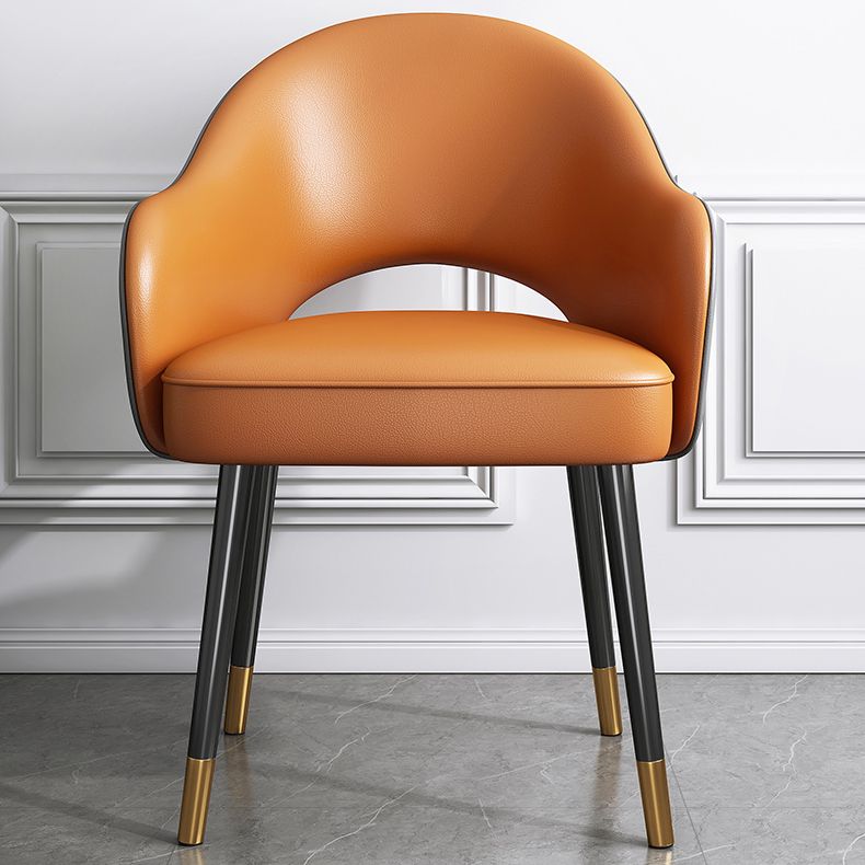 Glam Metal Dining Arm Chair Open Back Single Dining Side Chair for Restaurant Clearhalo ' kitchen&dining_furn' 'Dining Chairs' 'Dining Tables & Seating' 'dining_chair' 'furn' 'furn_dining_chair' 'Furniture' 'furniture_dining_chair' 'Kitchen & Dining Furniture' 'kitchen' 1200x1200_3bf2b775-cfcc-4e19-8835-068956e1902b