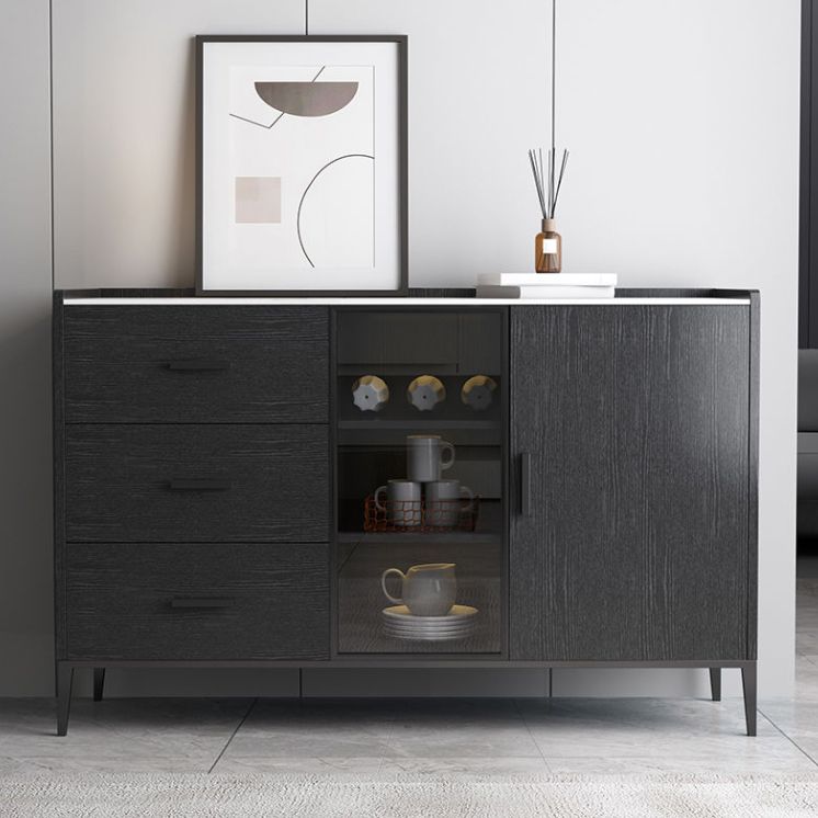 Mobile board laterale contemporanea armadio della pietra con luci per sala da pranzo