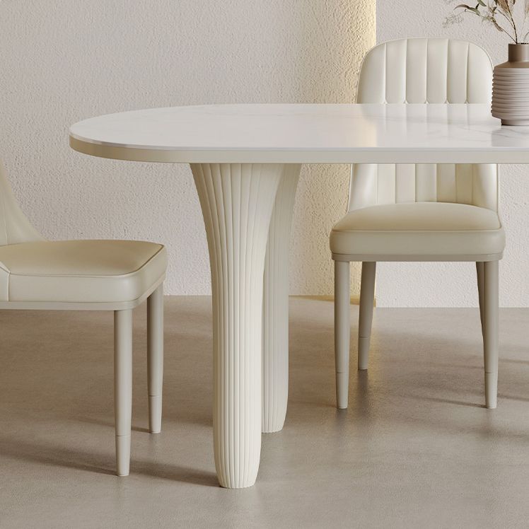 Modern Oval Stone Top Dining Table with Wood Legs for Living Room Clearhalo 'Dining Tables & Seating' 'Dining Tables' 'dining_table' 'furn' 'furn_dining_table' 'Furniture' 'Kitchen & Dining Furniture' 1200x1200_3bf34a14-c106-460e-af3f-ed817aace3f7