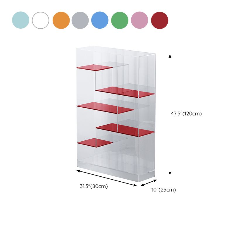 Contemporary Closed Back Standard Bookshelf Acrylic Bookcase Clearhalo 'Bookcases' 'furn' 'furn_bookcases' 'Furniture' 'Office Furniture' 1200x1200_3bf3c0c4-fe06-4427-8f96-683e798d2269