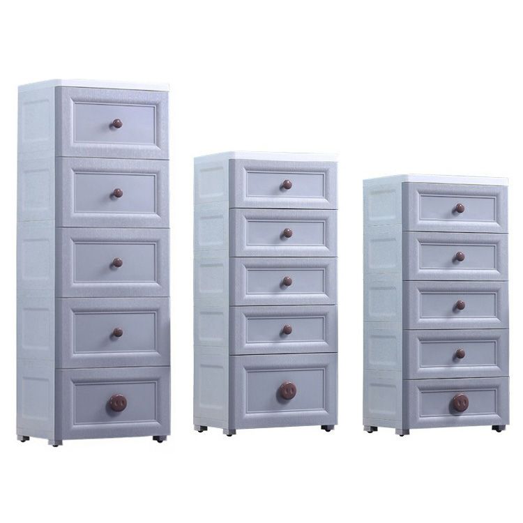 Plastic 5-drawer Storage Cabinet Modern Wardrobe Armoire with Legs Clearhalo 'Armoires & Wardrobes' 'armoires_wardrobes' 'Bedroom Furniture' 'furn' 'furn_armoires_wardrobes' 'Furniture' 1200x1200_3bf47441-1fd8-4411-b0e2-0fff7f11eba7