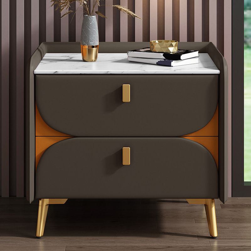 2 Drawer Contemporary Bed Nightstand Night Table ,19.7" Tall Clearhalo 'Bedroom Furniture' 'furn' 'furn_night_stand' 'Furniture' 'night_stand' 'Nightstands' 1200x1200_3bf48837-3d7b-4ffd-ab64-8d71035e2d03