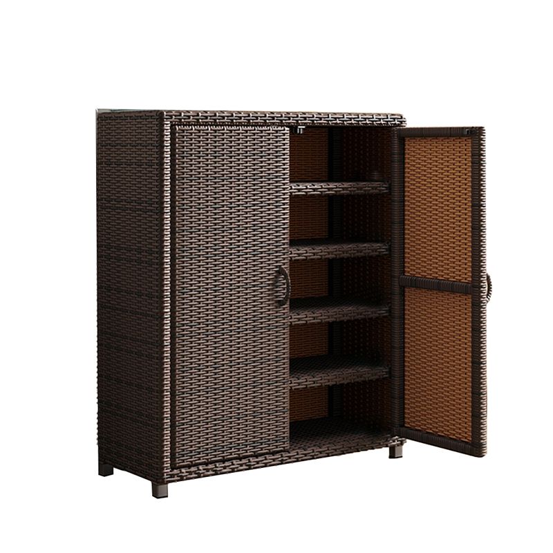 Contemporary Storage Cabinet Square Side Cabinet with Glass Paned Clearhalo 'Cabinets & Chests' 'cabinets_chests' 'furn' 'furn_cabinets_chests' 'Furniture' 'Living Room Furniture' 1200x1200_3bf80532-f646-4760-97a3-460daa36b5f1
