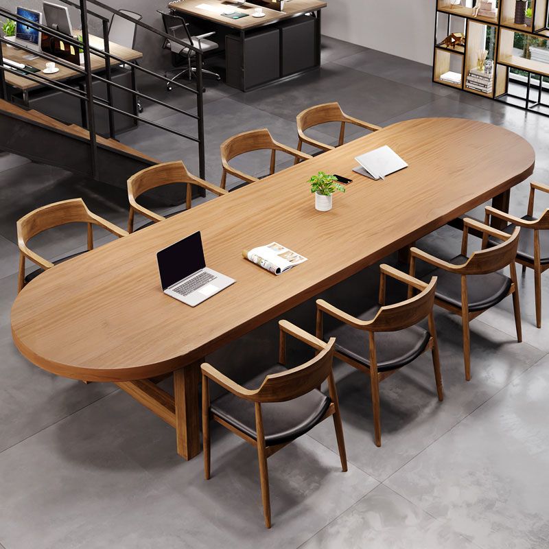 29.25 Inch H Solid Wood Office Desk Modern Oval Writing Desk Clearhalo 'furn' 'furn_office_desk' 'Furniture' 'Office Desks' 'Office Furniture' 'office_desk' 1200x1200_3bf8d87b-1a9b-4983-b0a4-45bd8a9c17bc