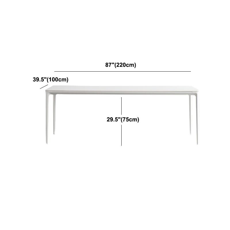 Modern White Stone Table 4 Legs Rectangle Dining Table for Kitchen Clearhalo 'Dining Tables & Seating' 'Dining Tables' 'dining_table' 'Furniture' 'furniture_dining_table' 'Kitchen & Dining Furniture' 'kitchen' 'kitchen_dining_table' 1200x1200_3bfa9916-06fc-4da3-b8d3-1d39b1445387
