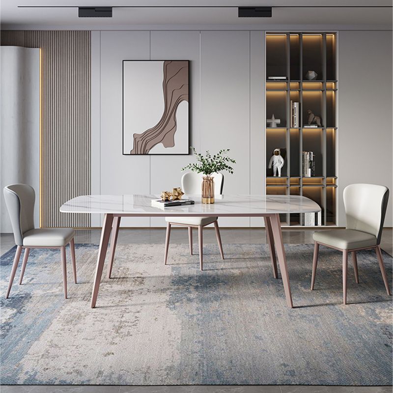 レストラン用の4本の脚を備えたモダンな焼結のトップテーブル長方形のテーブル