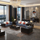 Modern Genuine Leather Sofa 29.52" High Pillow Top Arm  Sofa