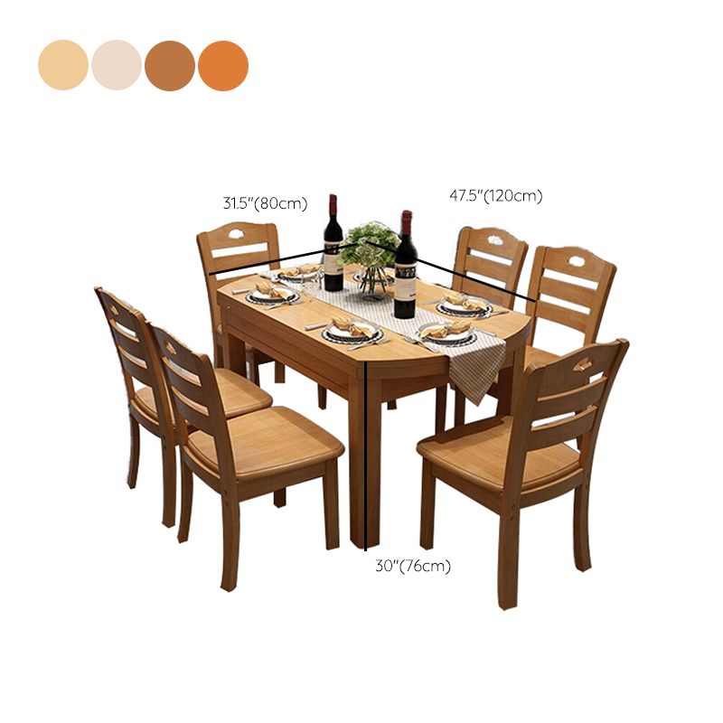 Rectangle Solid Wood Dining Table Butterfly Leaf Dining Table for Kitchen Use